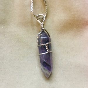 Amethyst Crystal Pendant Necklace